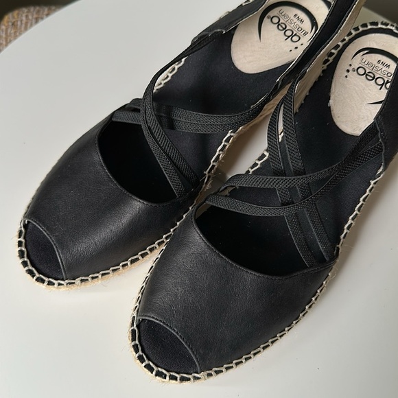 ABEO Delano Metatarsal Wedge Espadrille Sandals Leather Sling Back Open Toe *9N - Picture 3 of 13